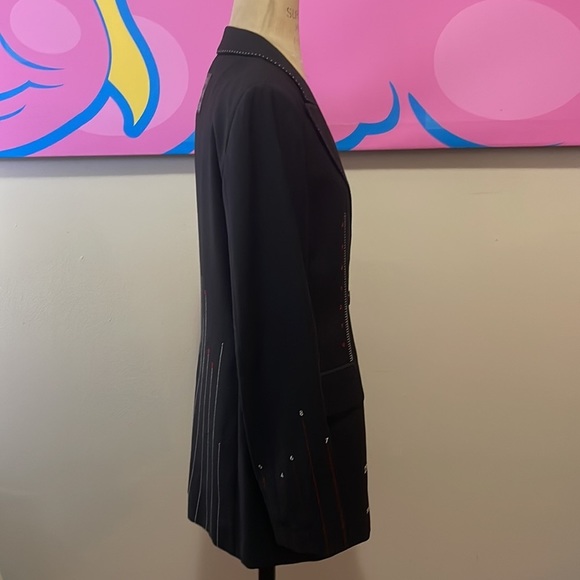 Moschino Cheap Chic Black Wool Numbers Graph Blazer  NWT - Picture 6 of 16